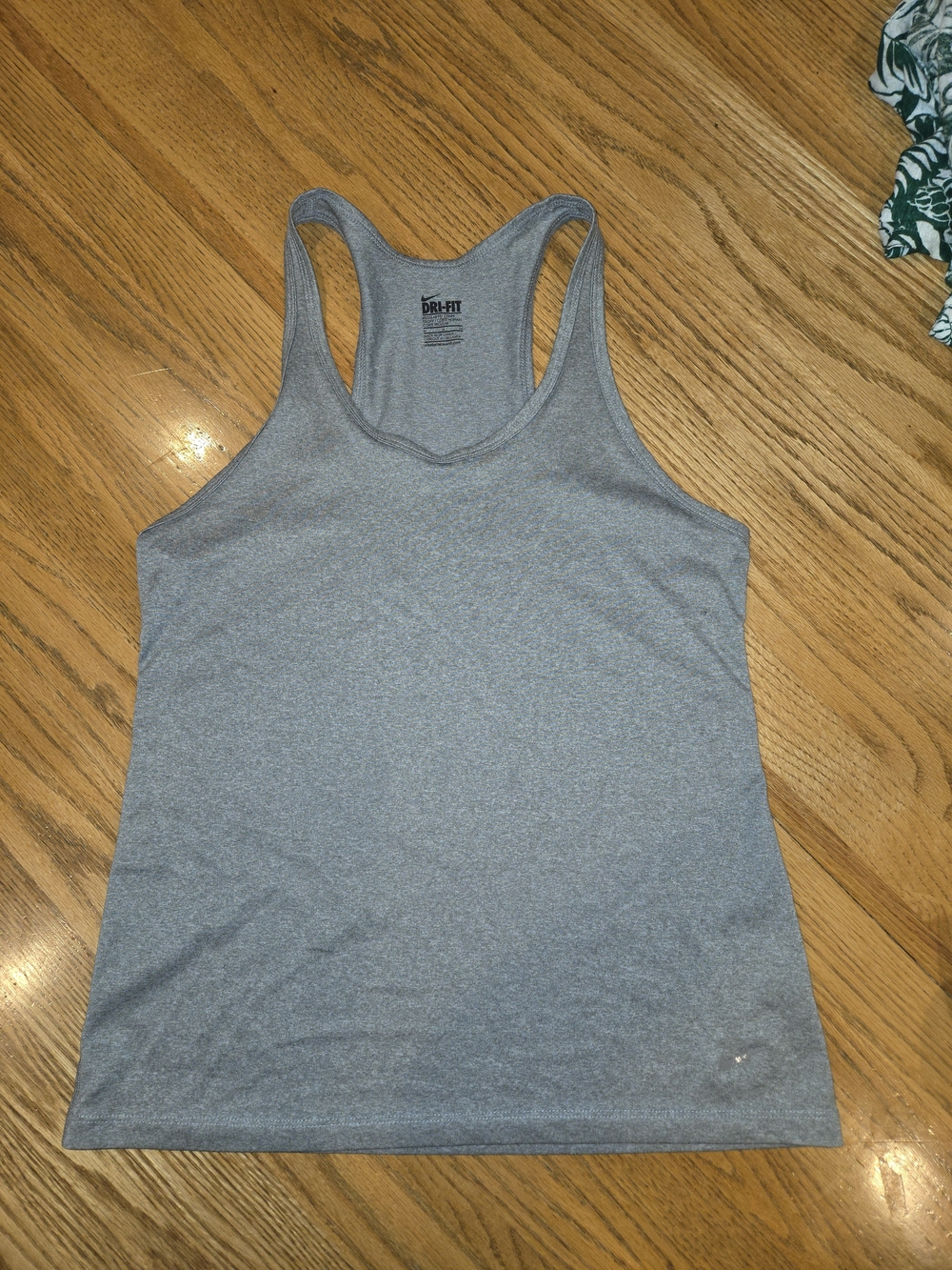 Nike Dri-FIT Tank Scoop Neck Racerback Gray Women's M Regular Fit Stretch